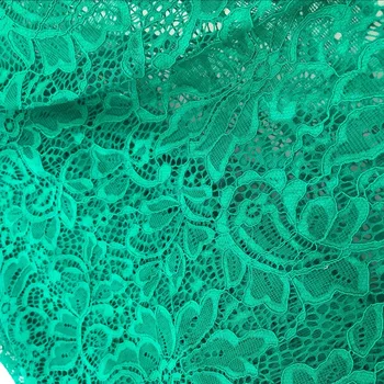 винтажная зеленая эластичная кружевная ткань alencon, кружевная ткань с цветочным рисунком в стиле ретро для одежды 