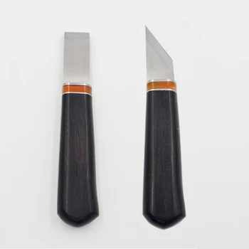Профессиональный Нож для резки кожи, инструмент для заточки и зачистки с деревянной ручкой, инструмент 