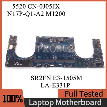 CN-0J05JX 0J05JX J05JX Материнская плата Для ноутбука DELL 5520 LA-E331P с процессором SR2FN E3-1505M M1200 100% Полностью работает