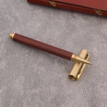 Высококачественная ручка-роллер из красного дерева 86, латунные чернила для каллиграфической подписи, ручки для письма