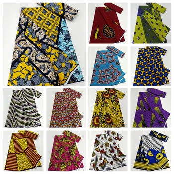 Ткань Анкара Африканский Принт из Натурального Воска для Платья Хлопок 2023 Нигерийская Ганская Ткань Pagne Wax Африканская Набедренная Повязка Батик Оптом