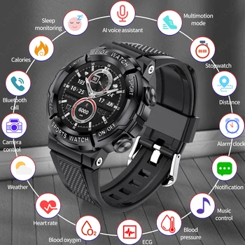 LIGE 2023 Новые Мужские Смарт-часы Bluetooth С Напоминанием о Вызове, Полностью Сенсорный Браслет, Водонепроницаемые Спортивные Умные Часы с сердечным Ритмом Для Android iOS