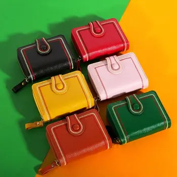 Многоцветный модный кошелек для монет из искусственной кожи, портативный простой зажим для кредитной карты, Винтажная сумка в сложенном виде в этническом стиле большой емкости