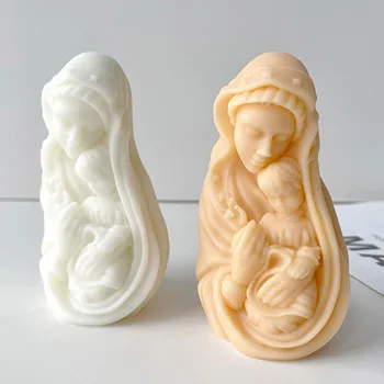 Пресвятая Дева Мария с силиконовой формой для свечей Bady, сделай сам, Скандинавское Ароматическое мыло Ручной работы, Эпоксидная смола, Гипсовые формы для выпечки, Домашний декор