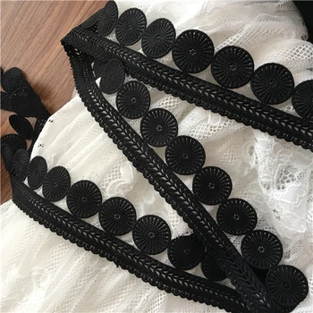 Модная черная Милая круглая кружевная отделка по краю Шириной 5 см для шитья, вышивки, украшения 